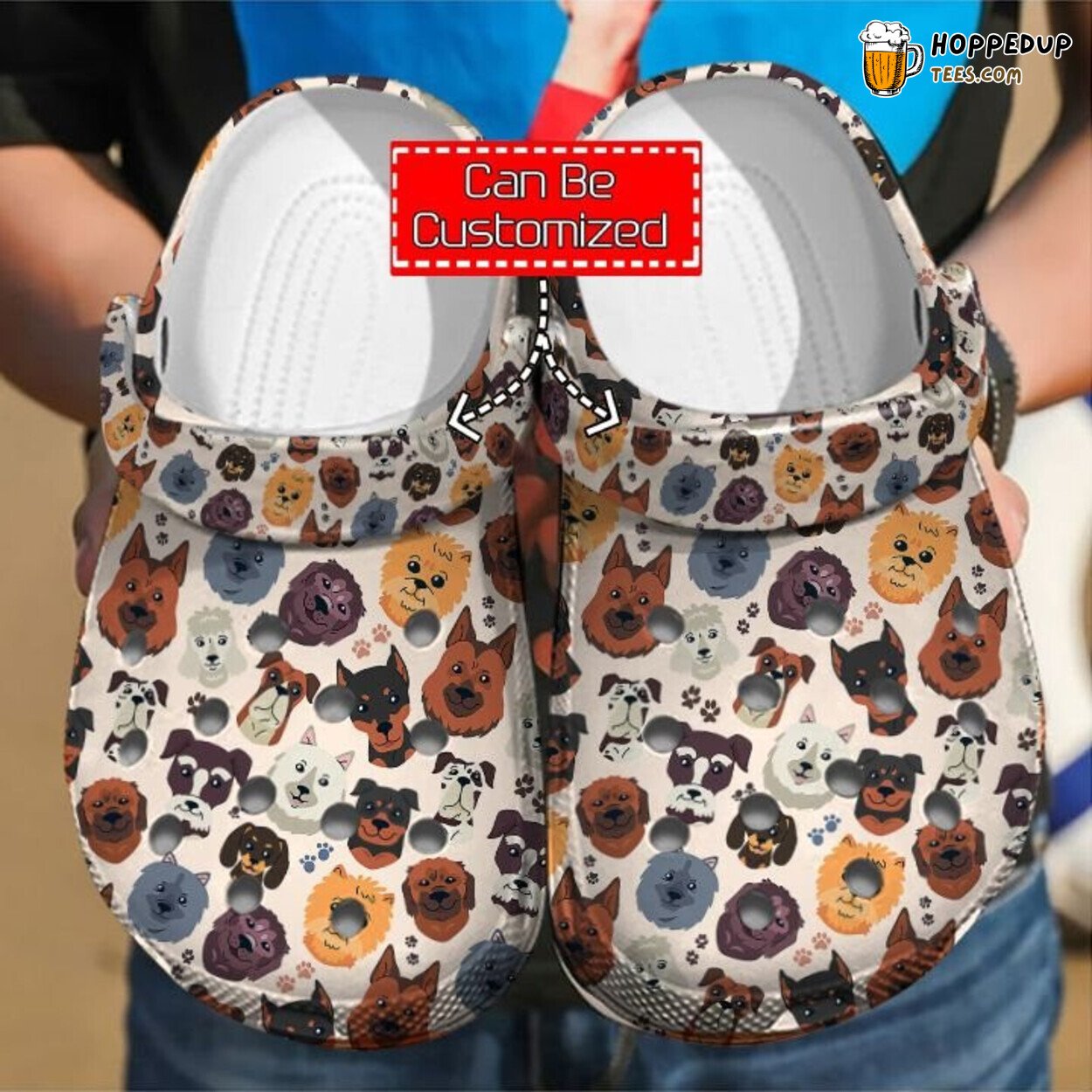 Dog Heads Patterns Themed Comfortable Clogs Canine Lover Footwear