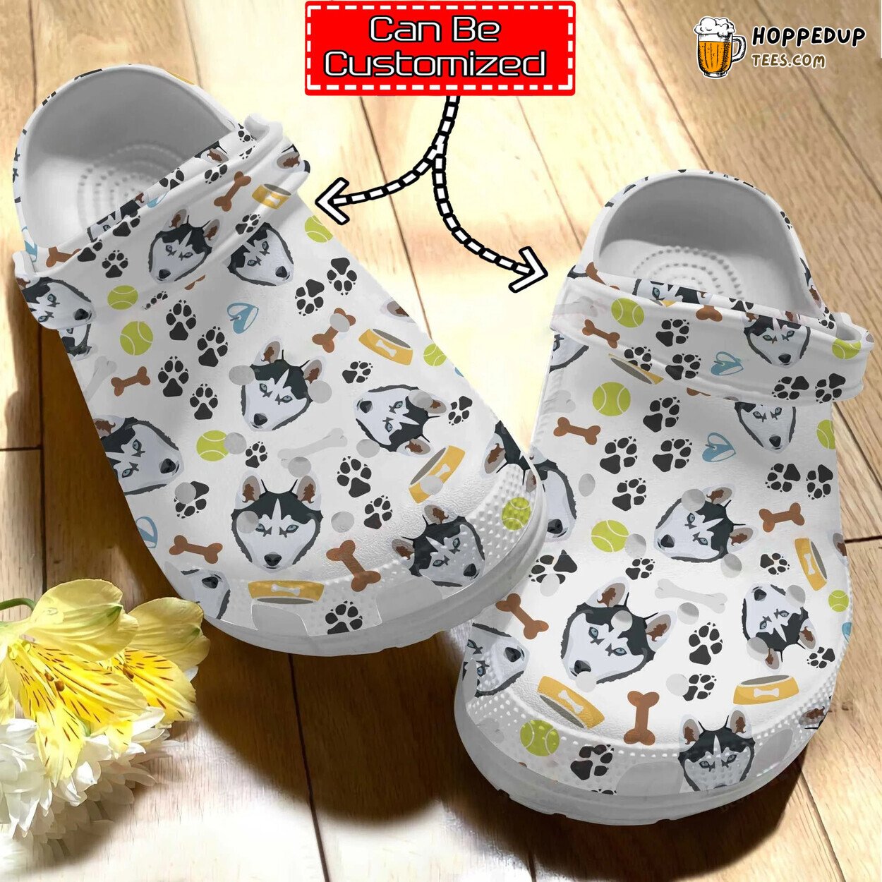 Dog Husky Stuff Pattern Personalized Comfortable Unique Clog Shoes