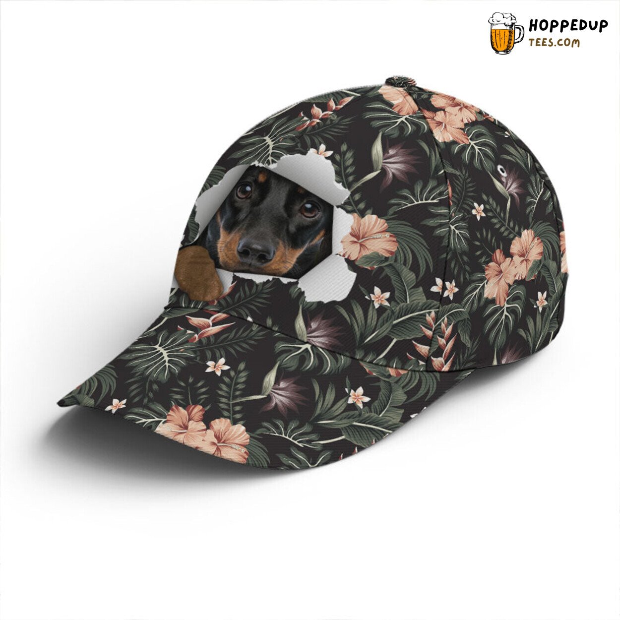 Dog Lovers Dachshund Hawaiian Tropical Unique Design Baseball Cap