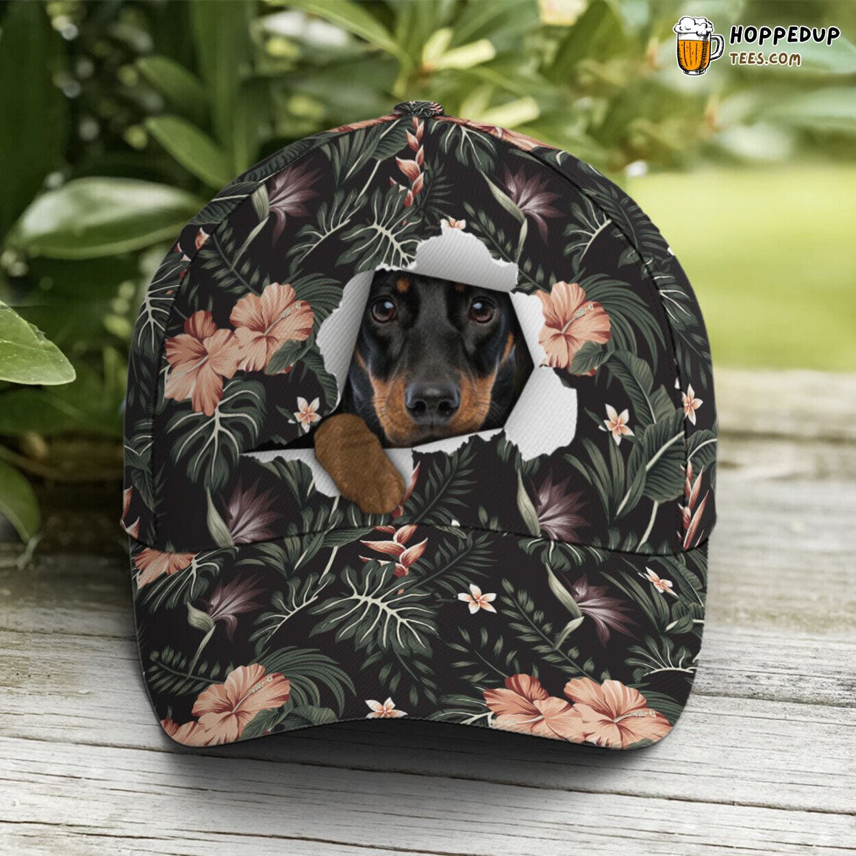 Dog Lovers Dachshund Hawaiian Tropical Unique Design Baseball Cap