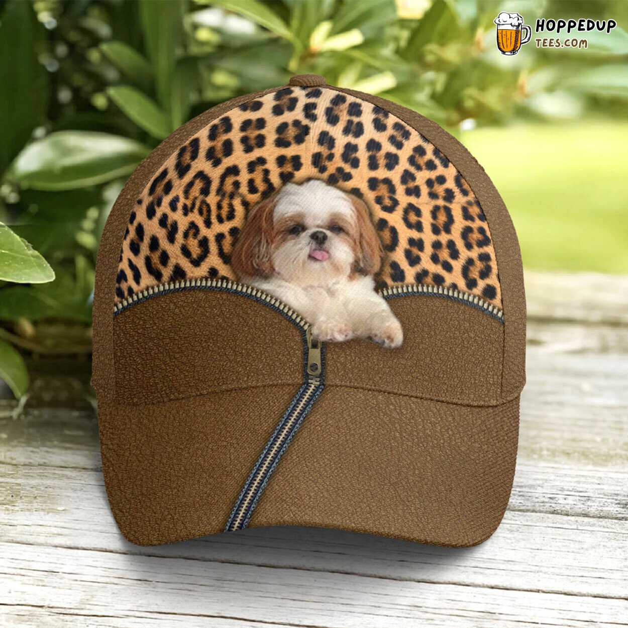 Dog Lovers Shih Tzu Leopard Leather Theme Unique Design Baseball Cap