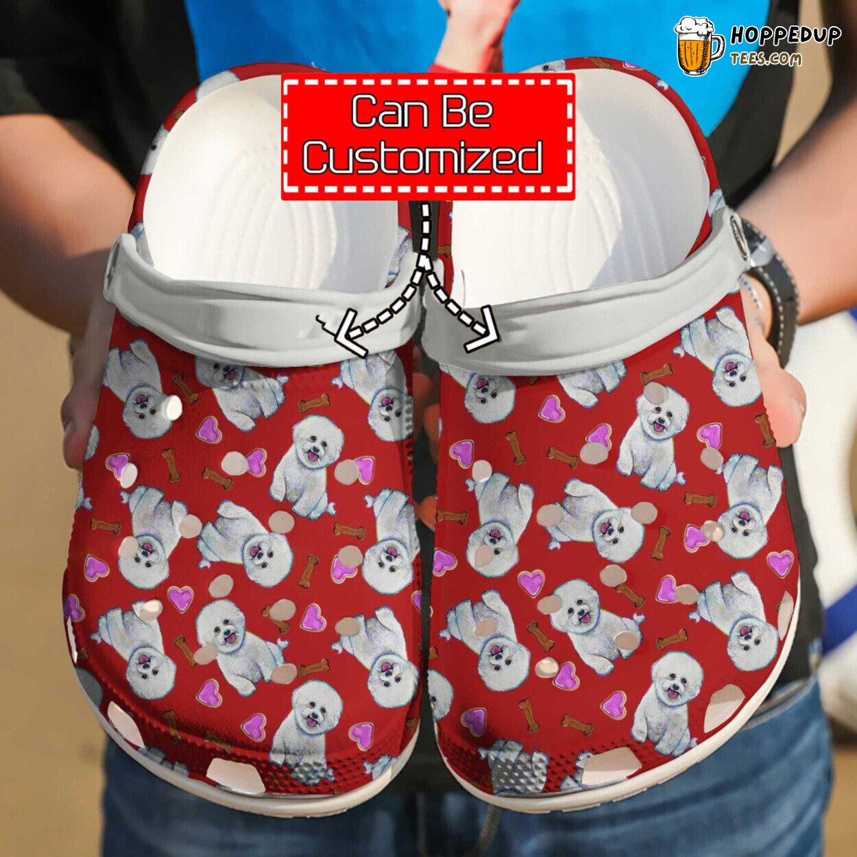 Dog Personalized Bichon Frise Pattern Themed Clog Shoes Unique