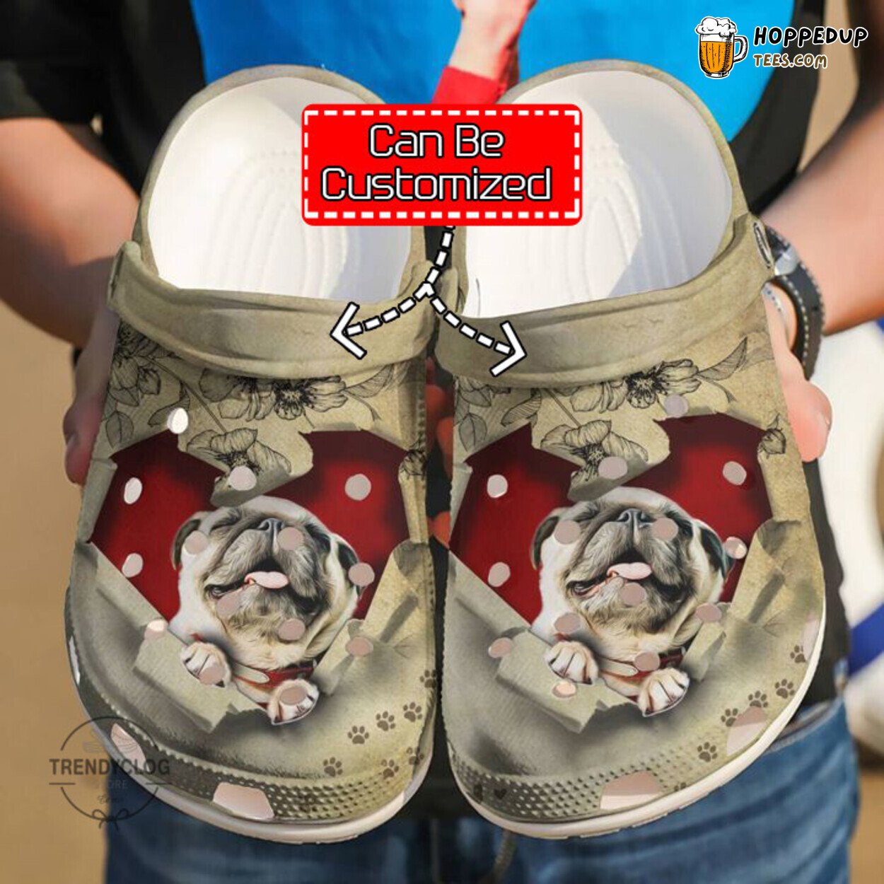 Dog Pug Heart Stealer Comfortable Unique Clog Shoes Special Design