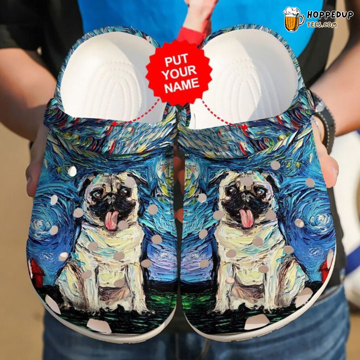 Dog Pug Starry Night Custom Design Clog Shoes Unique Stylish Choice
