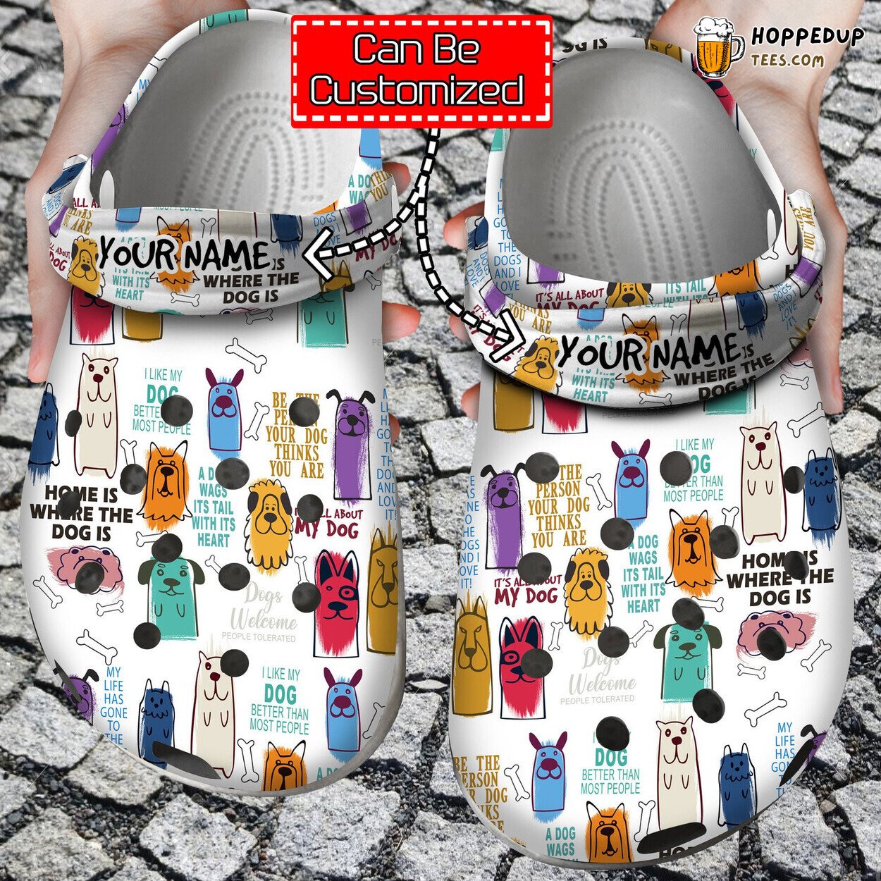 Dog Sayings Pattern Comfortable Clogs Animal Print Inspired Footwear