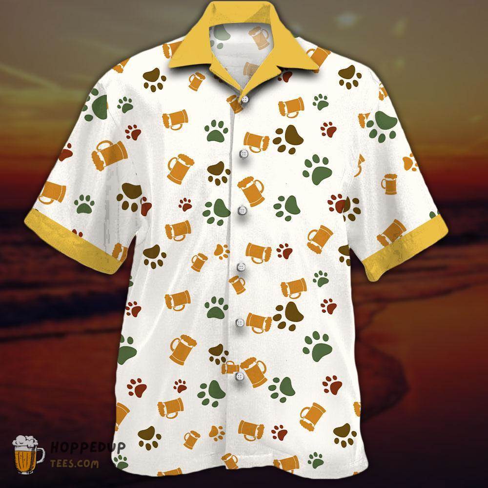 Dog With Beer Aloha Shirt