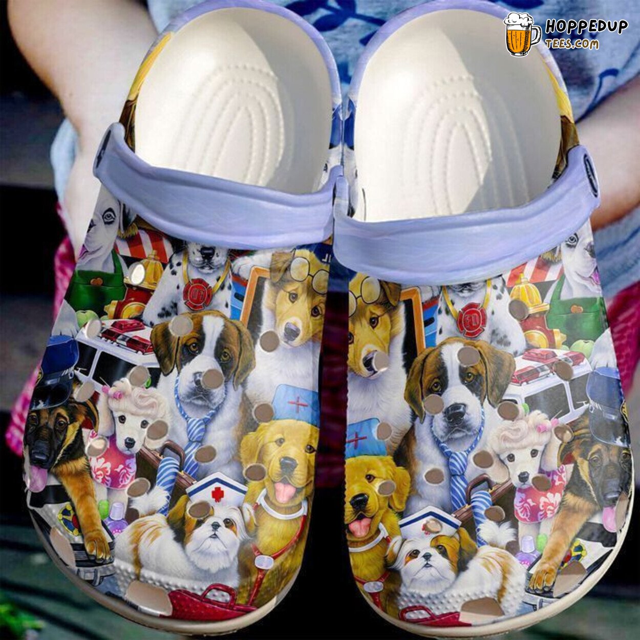Dog Working Puppy Theme Comfortable Rubber Clogs Canine Inspired Shoes
