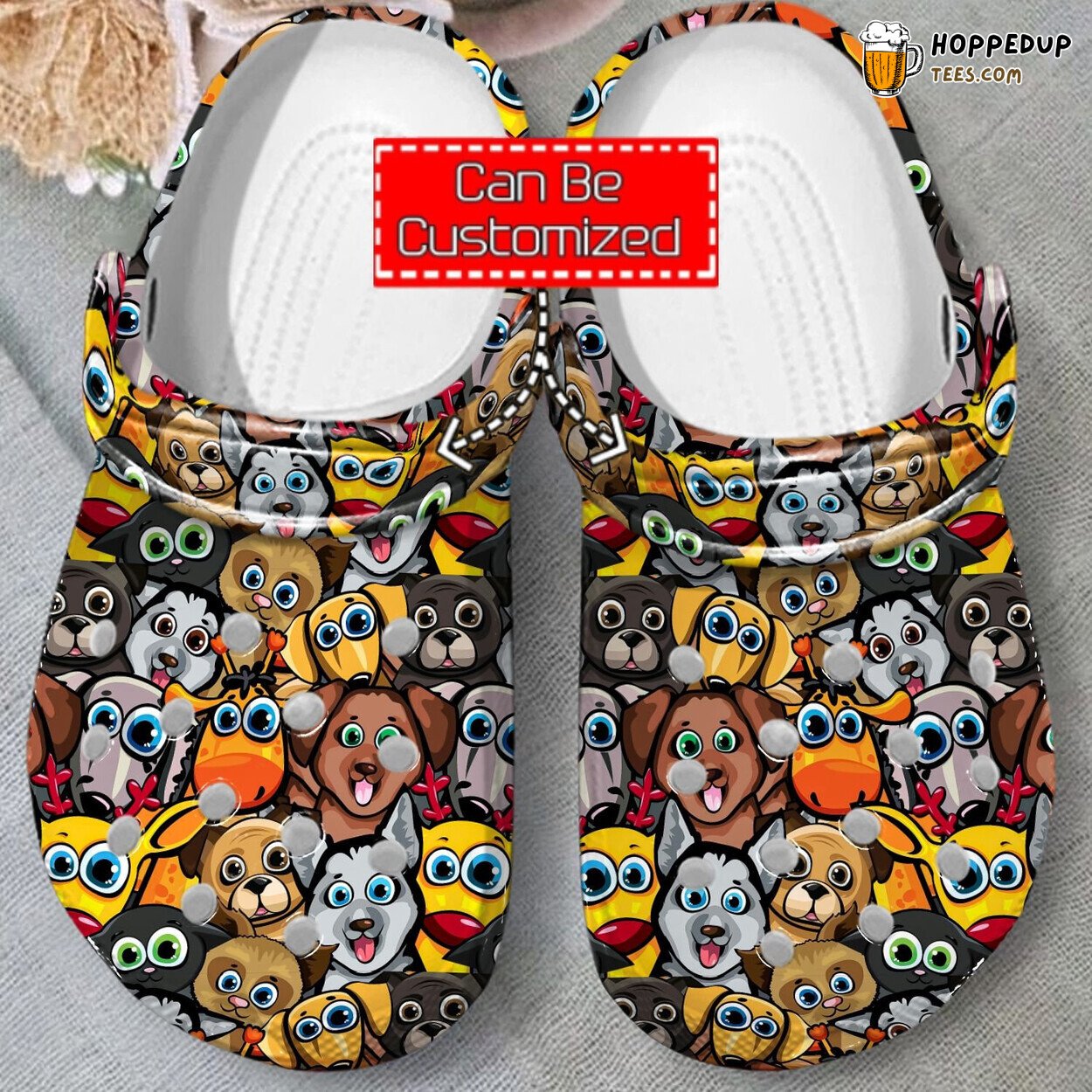 Dogs Collection Pattern Comfortable Clogs Animal Print Canine Footwear