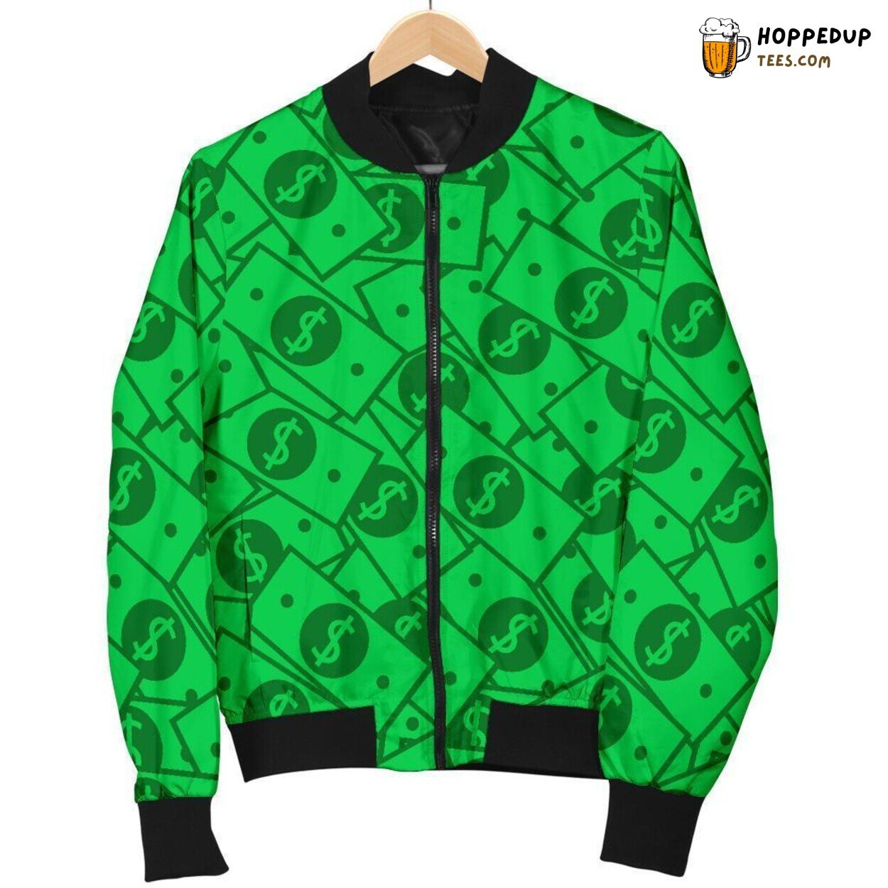 Dollar Bills Money Essence Men’s Bomber Jacket Unique Pattern Design Art