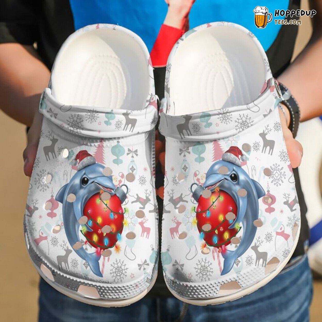 Dolphin Christmas Themed Comfortable Unique Stylish Design Clogs