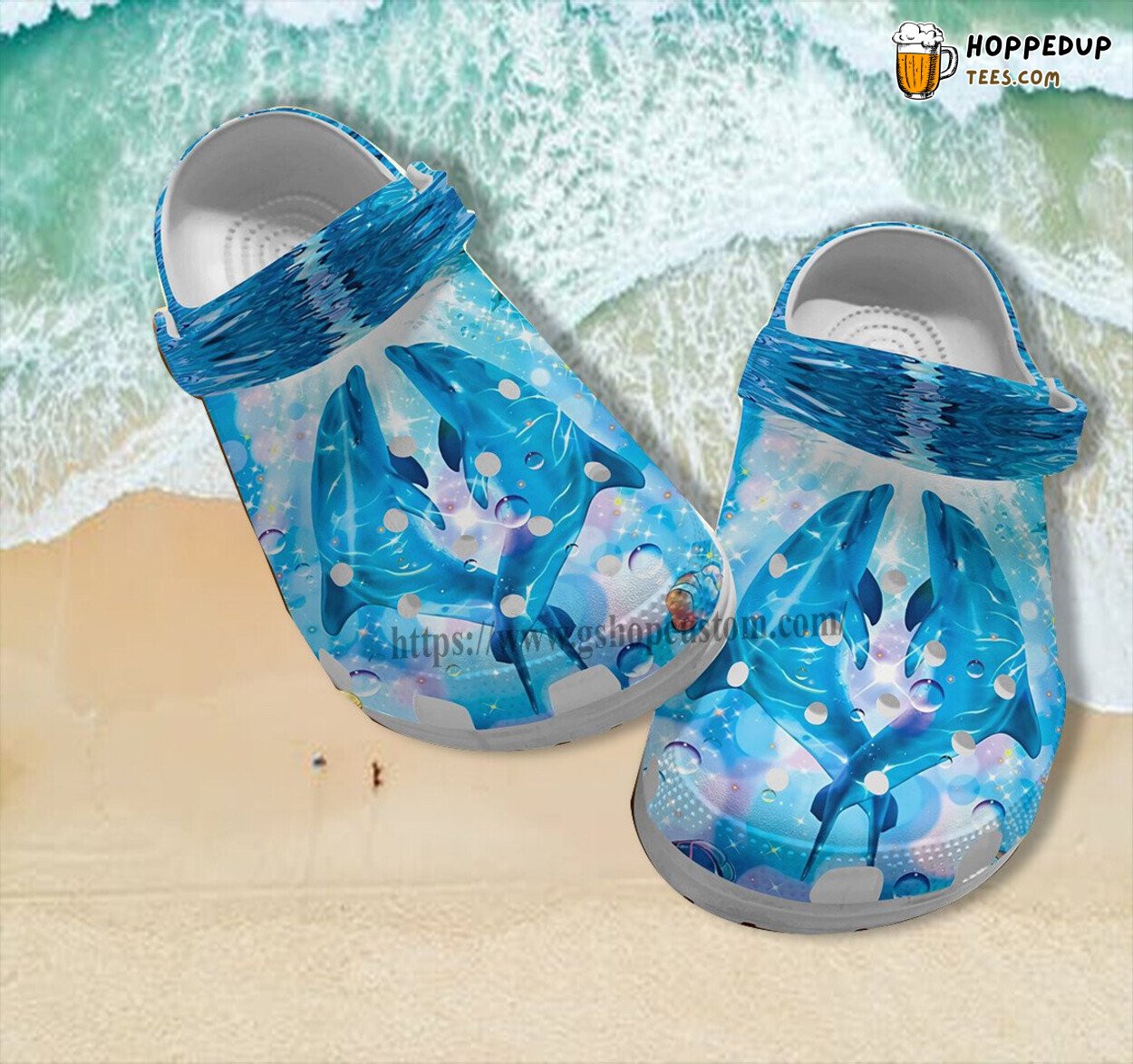 Dolphin Couple Bestie Lover Ocean Rainbow Sister Gift Croc Shoes
