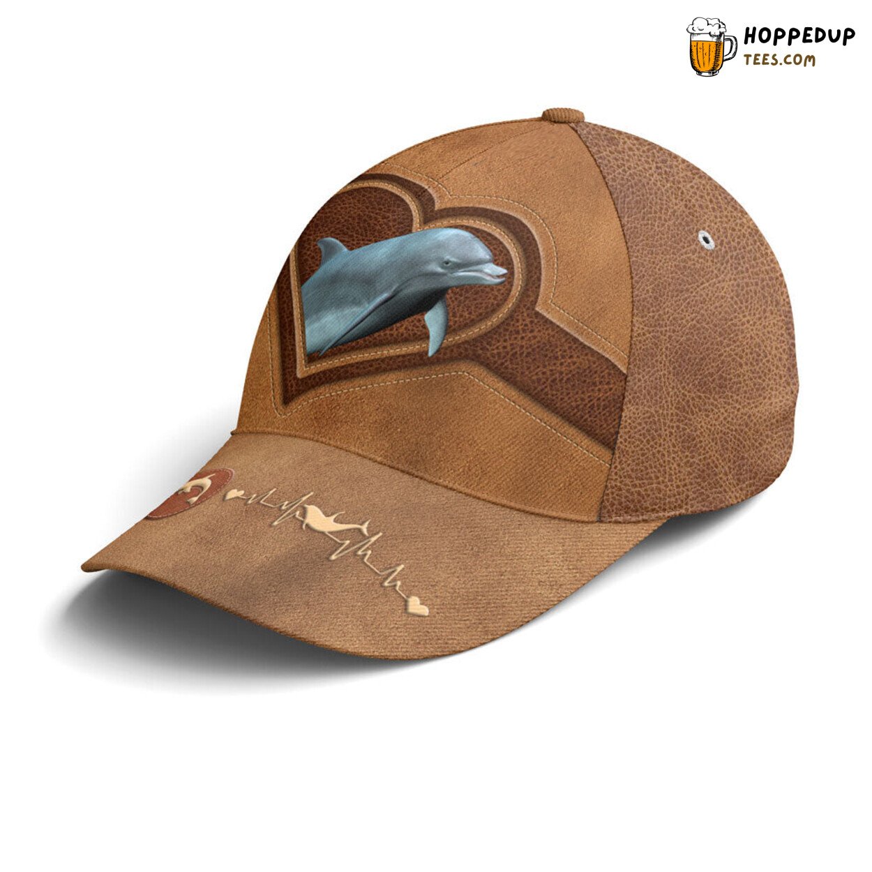 Dolphin Enthusiasts Classic Leather Style Unique Design Baseball Cap