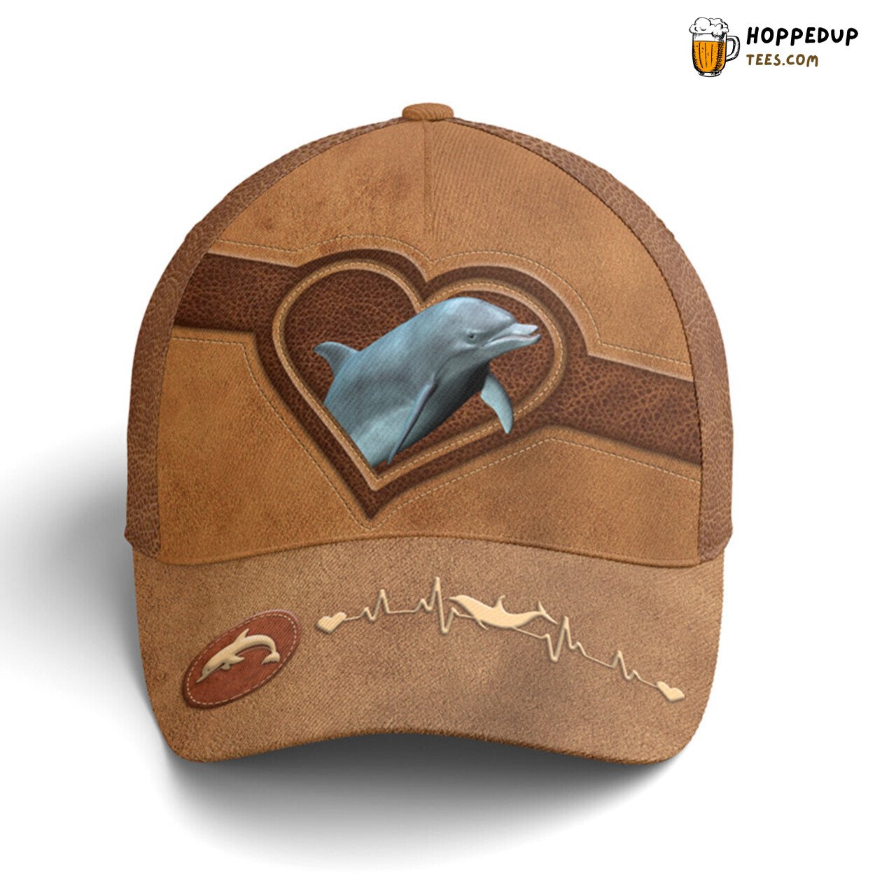 Dolphin Enthusiasts Classic Leather Style Unique Design Baseball Cap