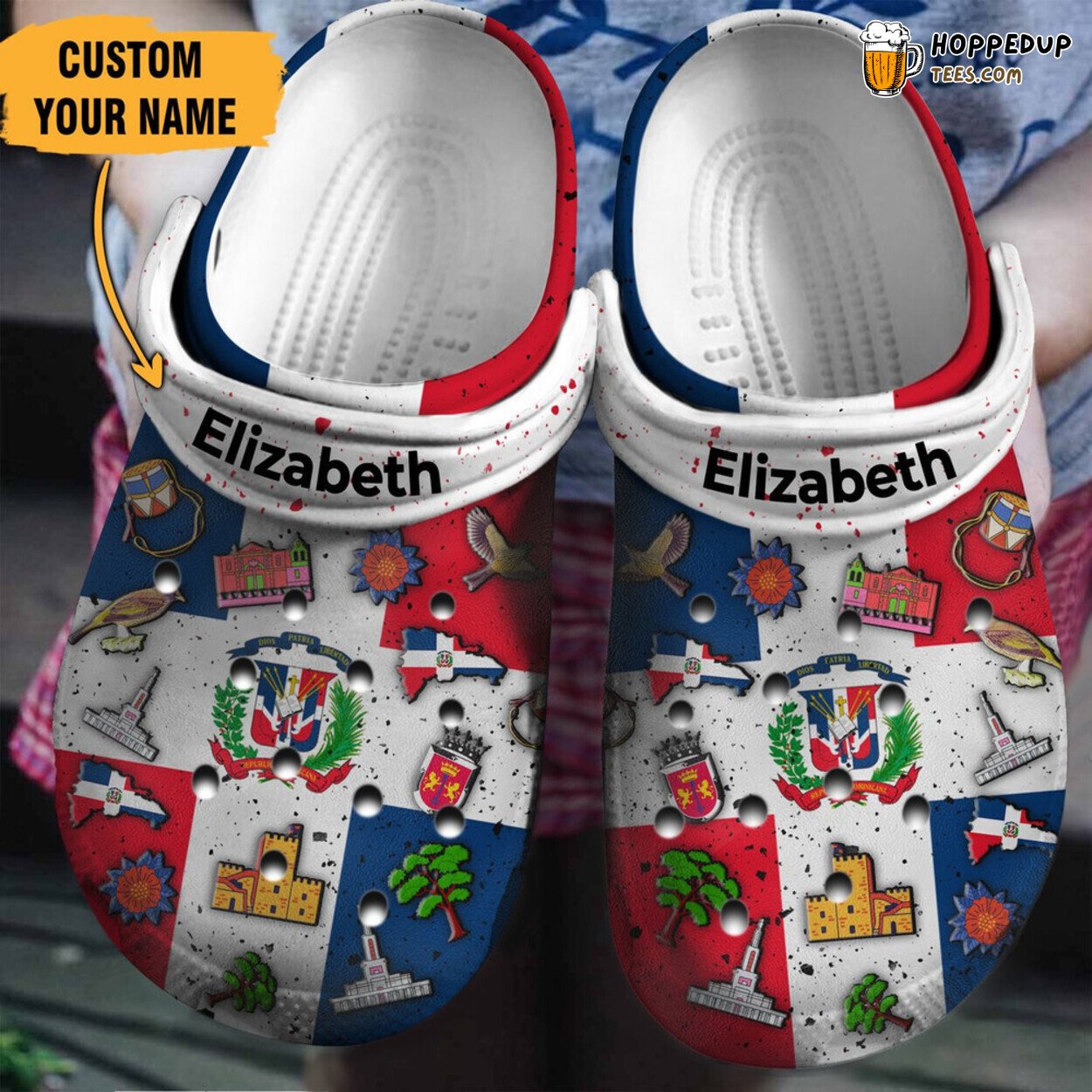 Dominican Flag Symbols Fan Gift Classic Water Rubber Comfortable Clogs