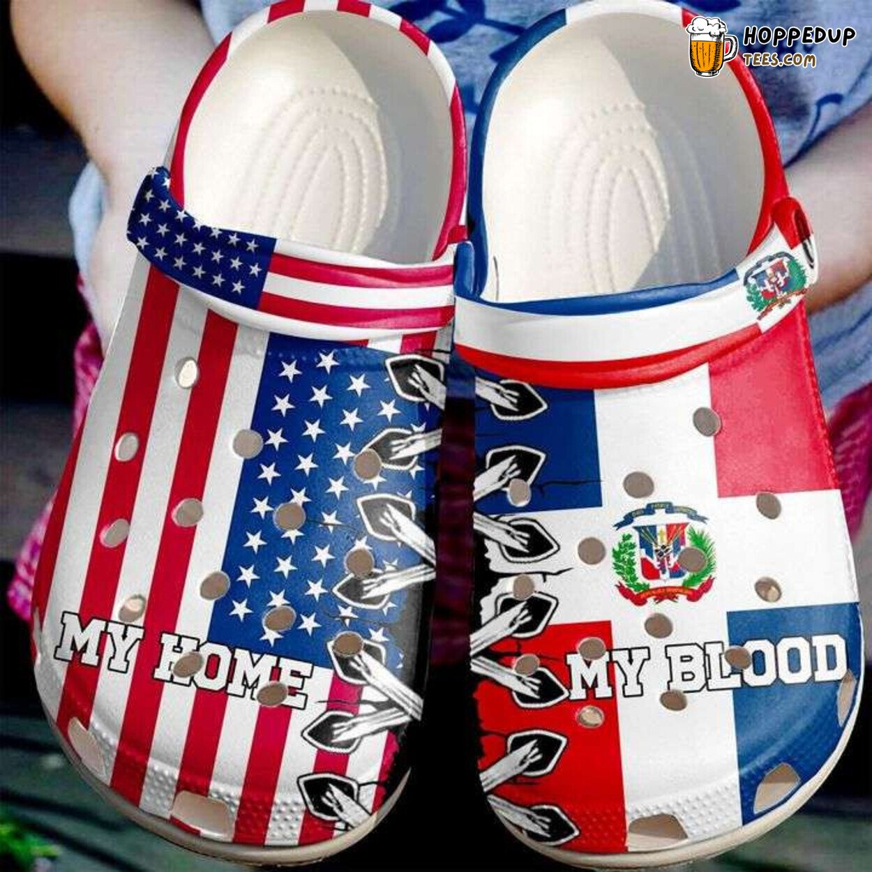 Dominican Republic Home Blood Flag America Unique Clogs Shoes