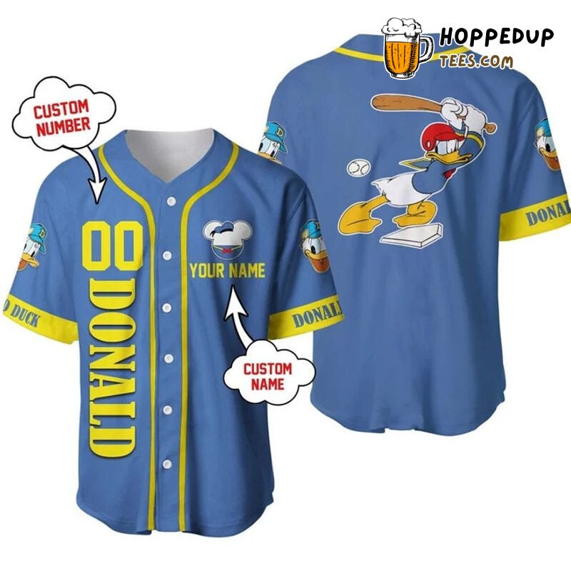 Donald Duck Baseball Black Personalized Unisex Jersey Design