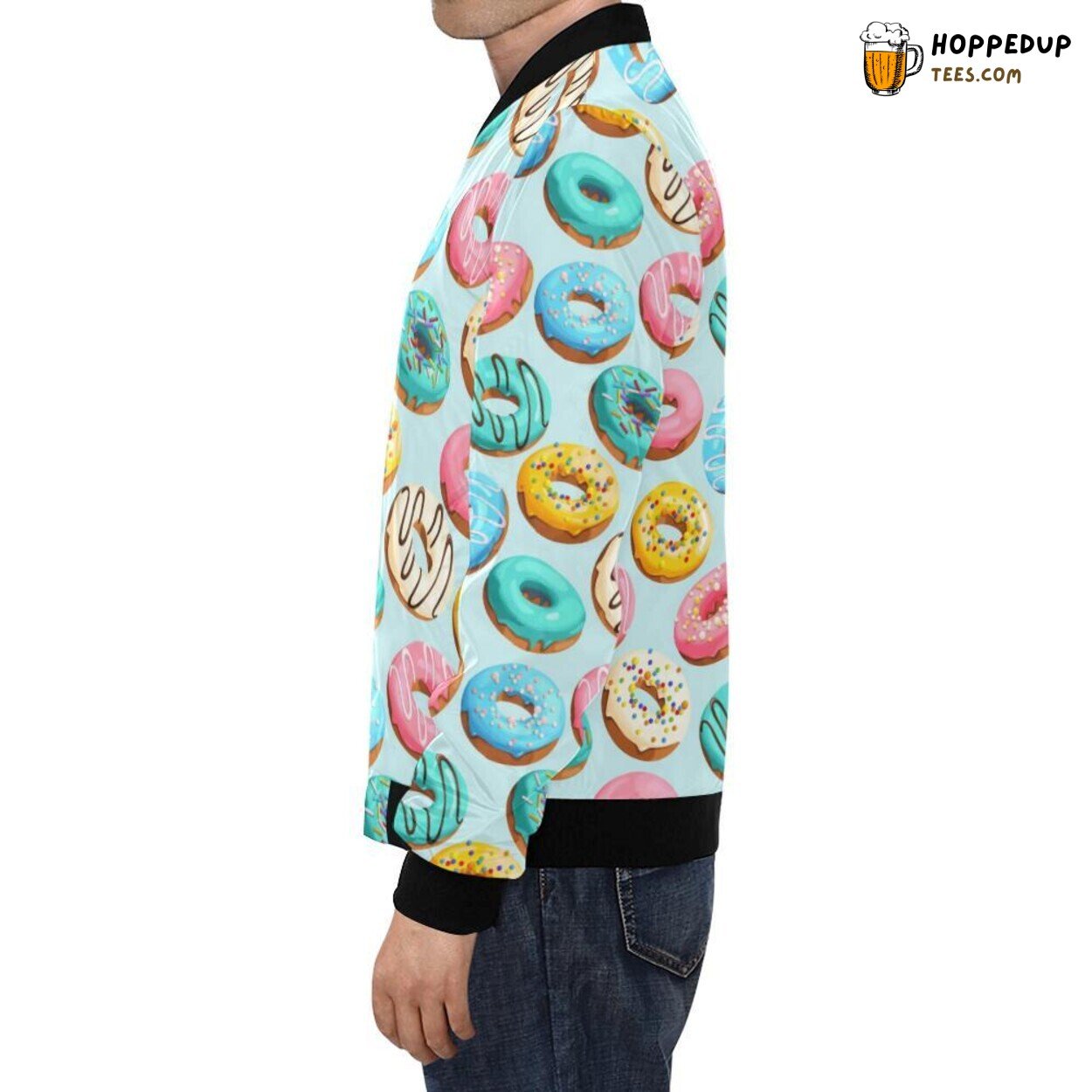 Donut Colorful Themed Pattern Men’s Bomber Jacket Unique Design Fashion