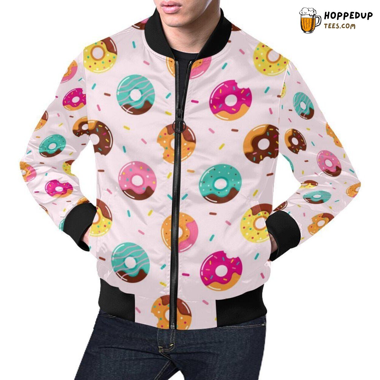 Donut Distinct Pattern Men’s Bomber Jacket Unique Design Exclusive Look Donut Distinct Pattern Men’s Bomber Jacket Unique Design Exclusive Look