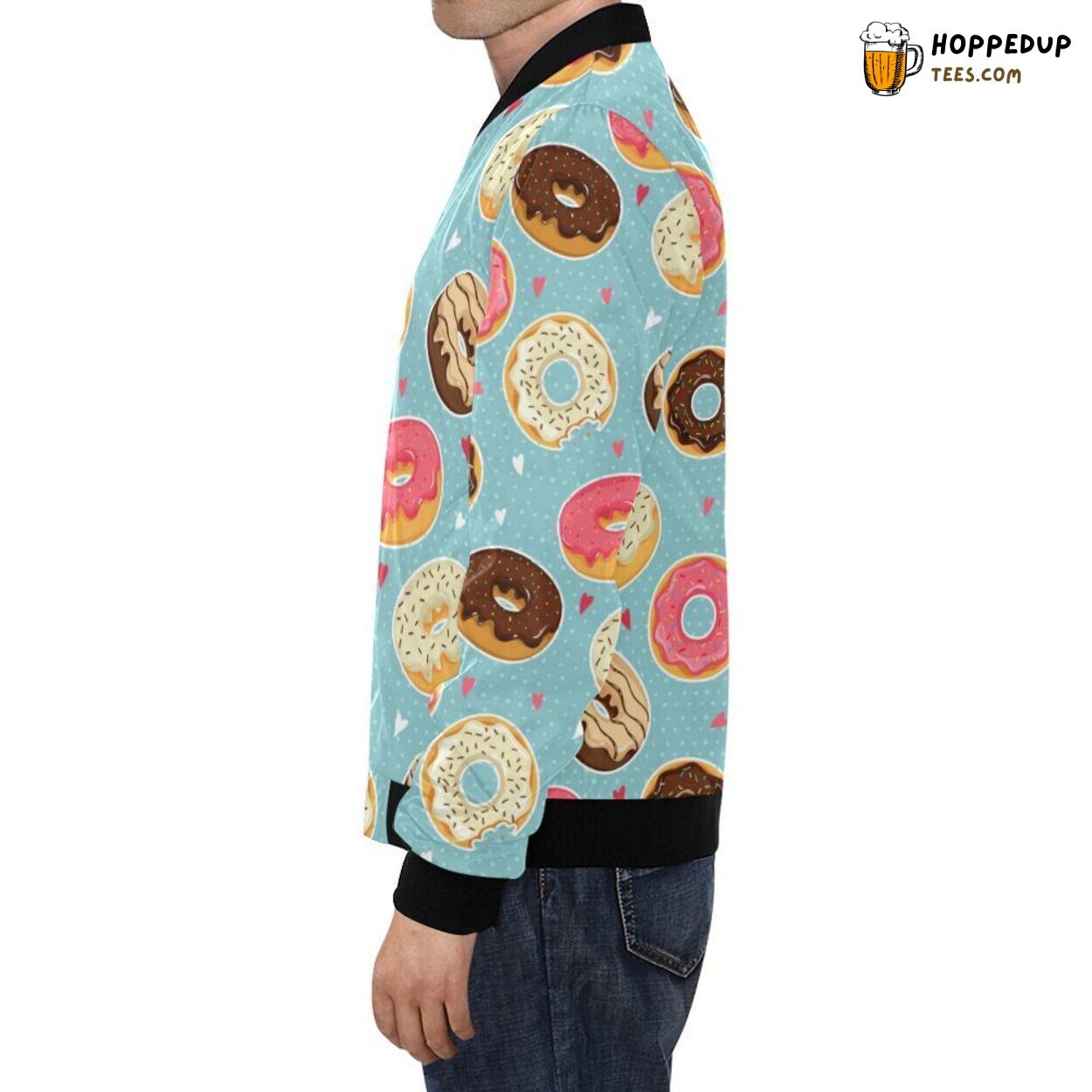 Donut Themed Pattern Men’s Bomber Jacket Unique Design Fashion Look