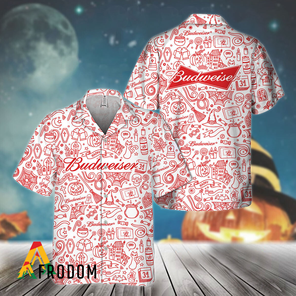 Doodle Art Budweiser Beer Hawaiian Shirt HU