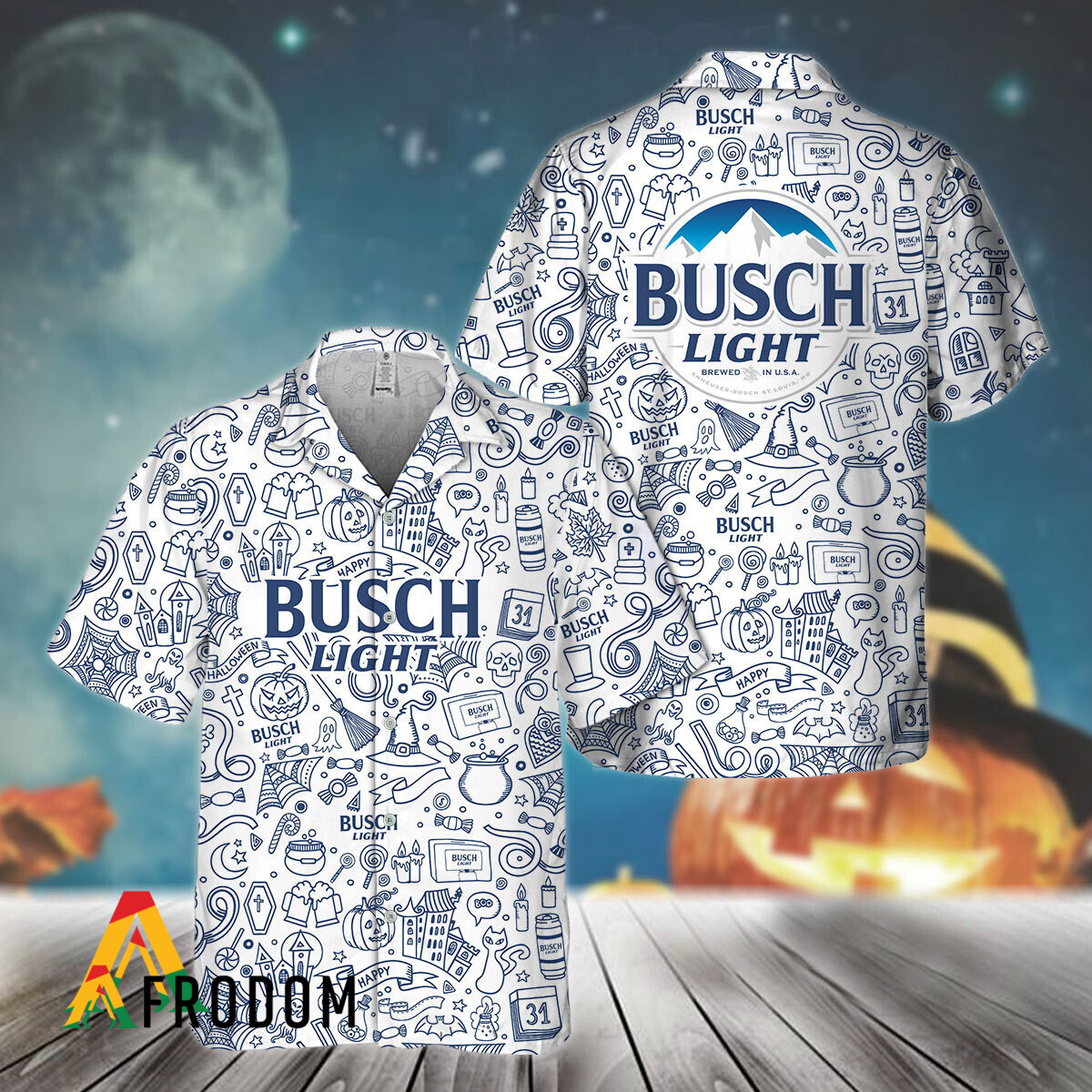 Doodle Art Busch Light Hawaiian Shirt HU