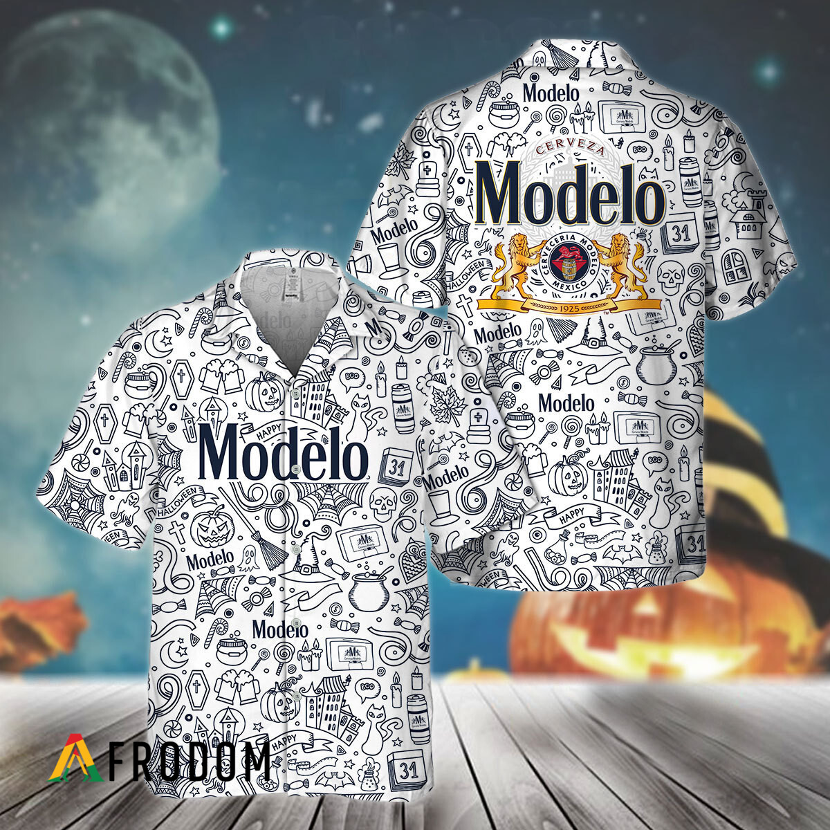 Doodle Art Modelo Beer Hawaiian Shirt HU