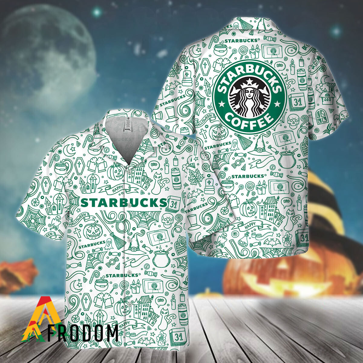 Doodle Art Starbucks Coffee Hawaiian Shirt HU