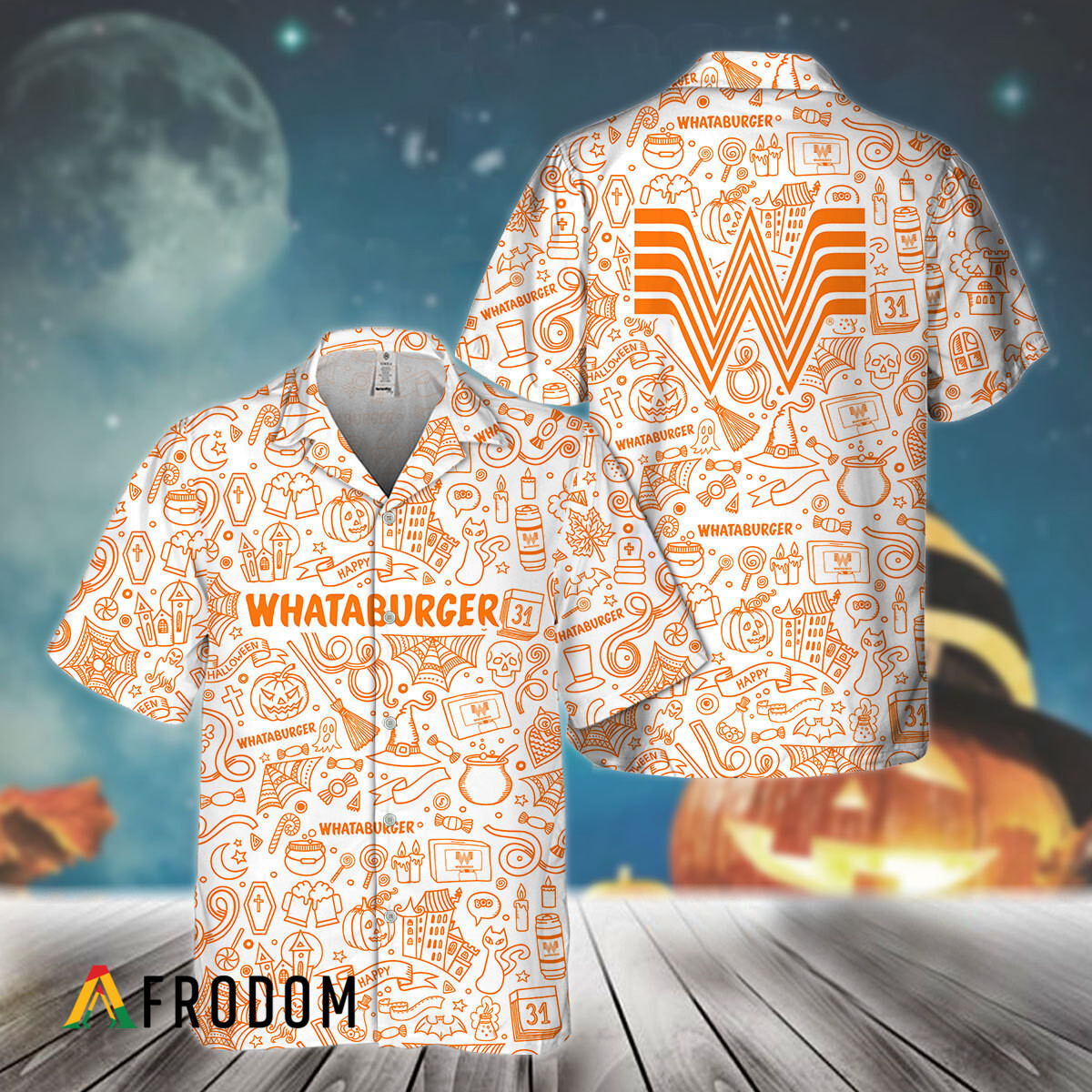 Doodle Art Whataburger Hawaiian Shirt HU