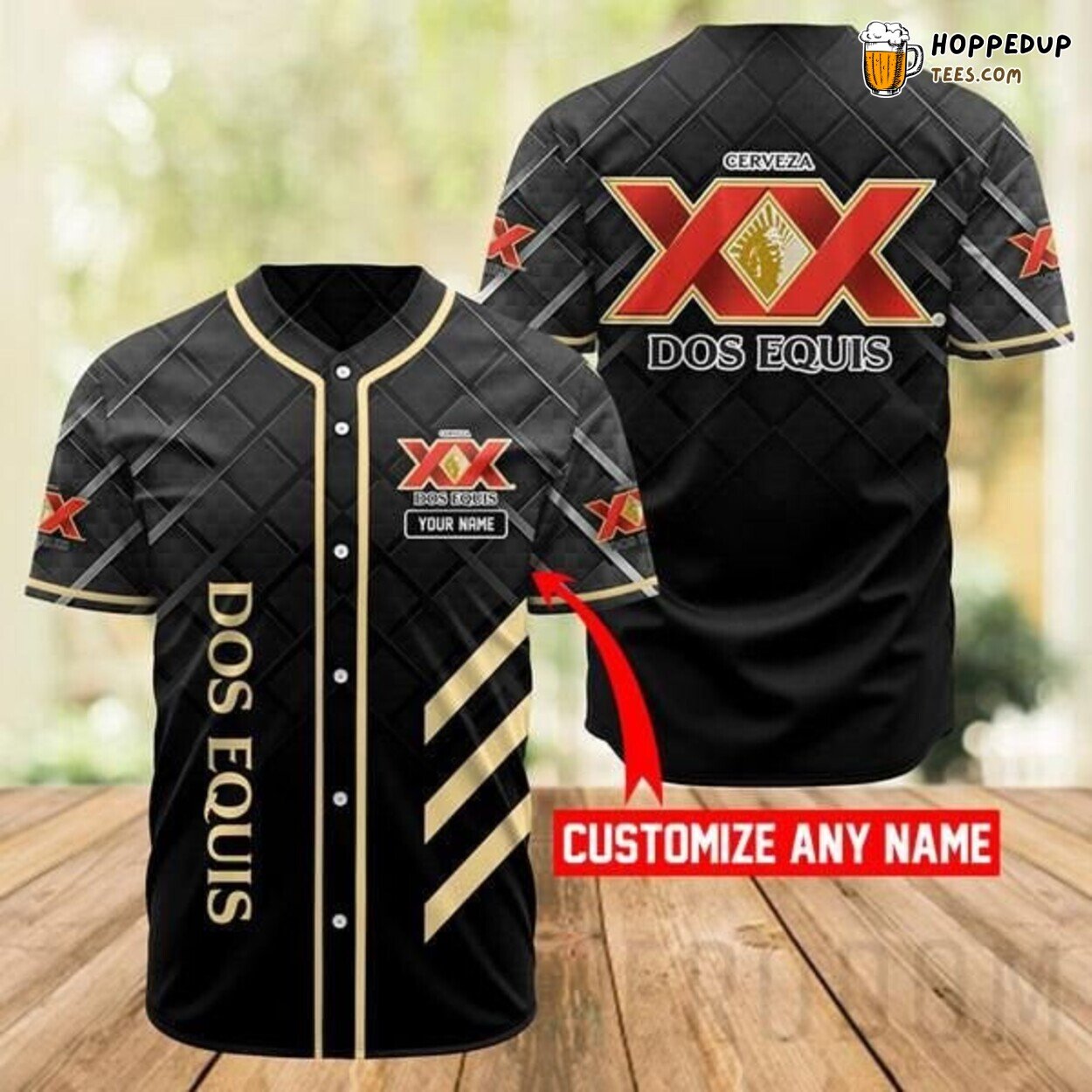 Dos Equis Custom Black Logo Baseball Jersey Mexican Beer Fan