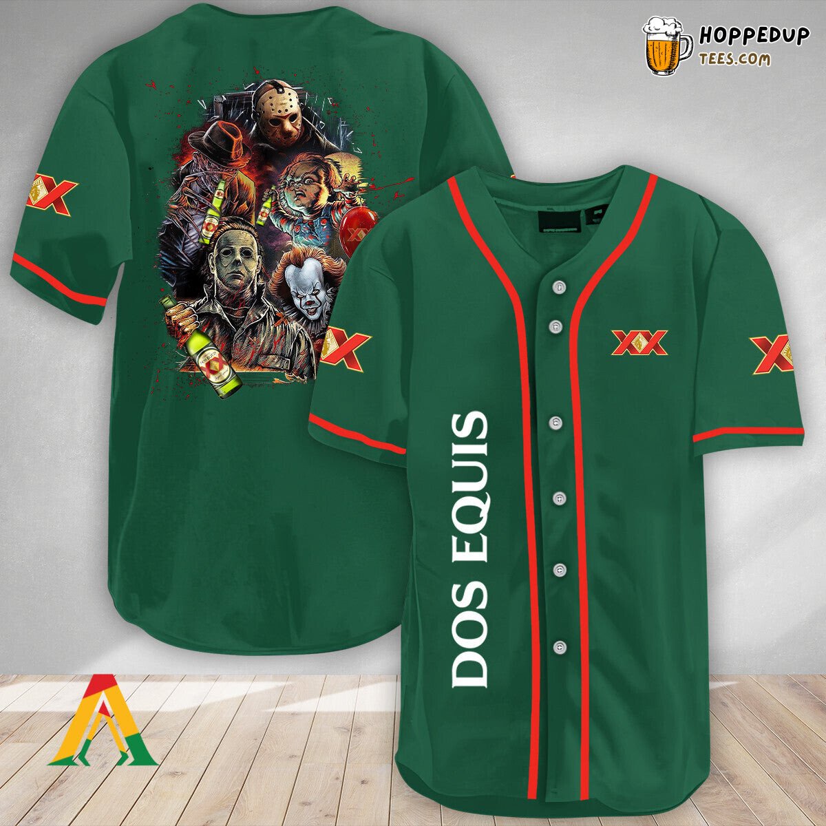 Dos Equis Halloween Horror Characters Distinct Baseball Jersey Wear