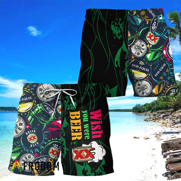Dos Equis Wish You Were Beer Hawaiian Shorts HU