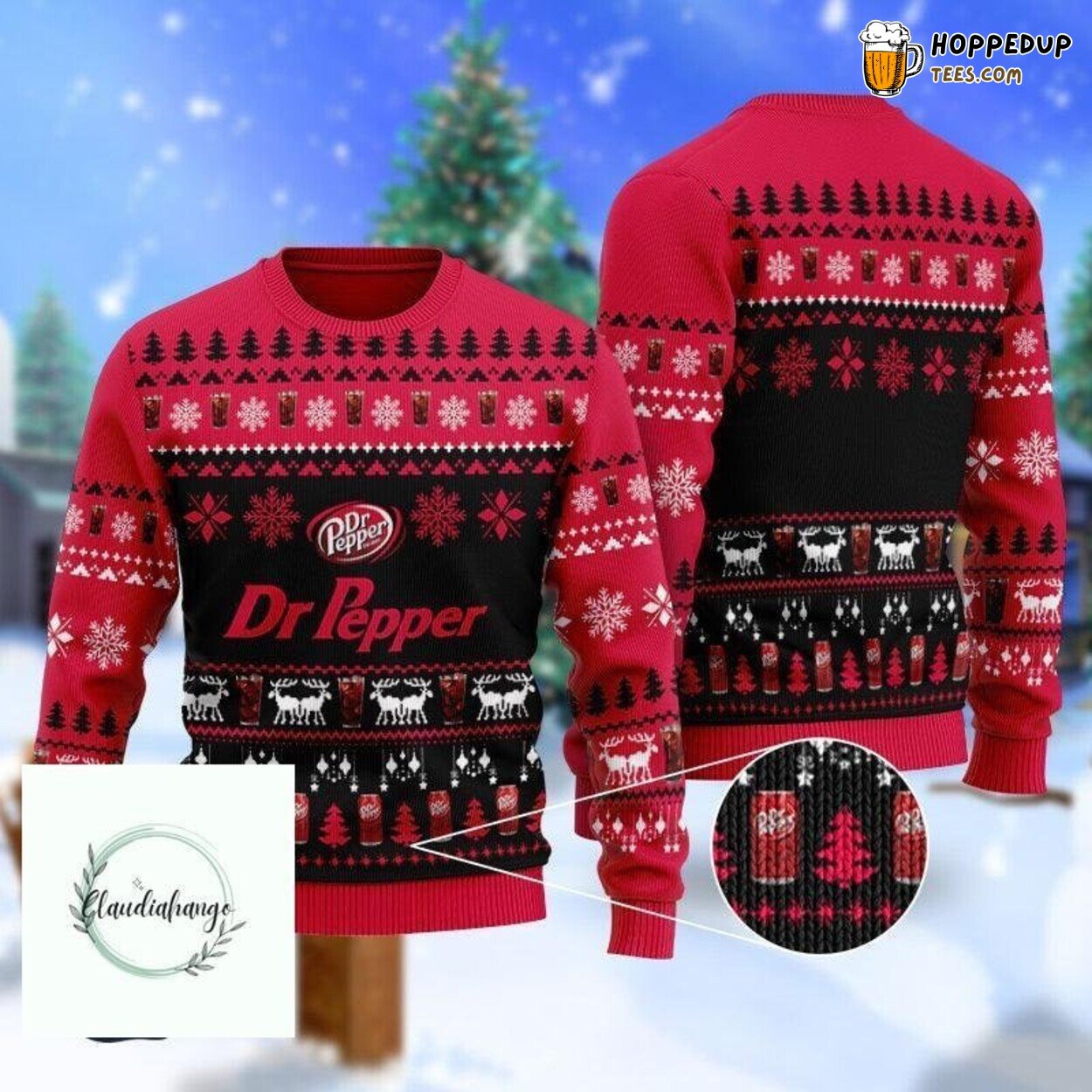 Dr Pepper Christmas Sweater Unique Ugly Holiday Festive Design