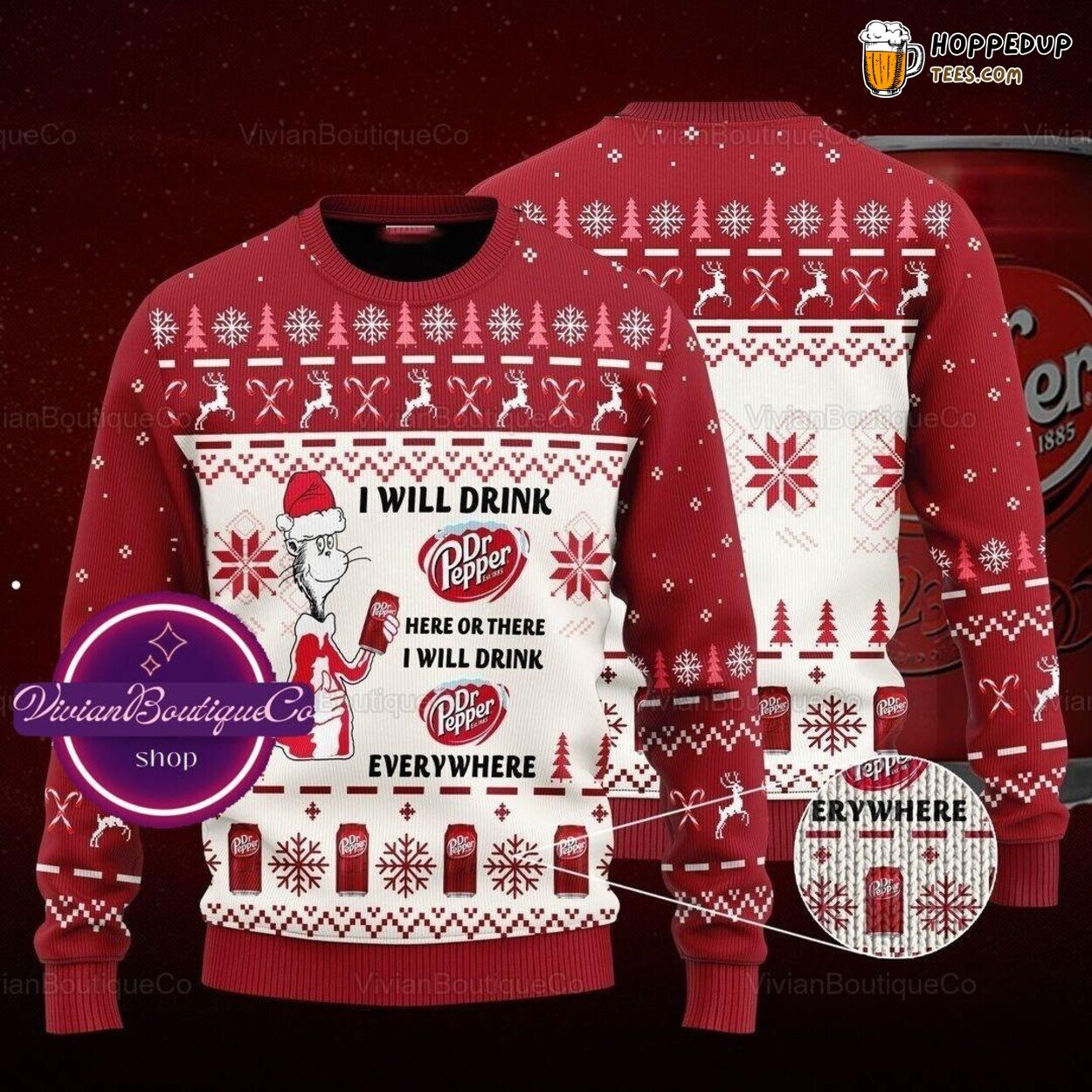 Dr Pepper Festive Ugly Christmas Sweater Perfect Gift for Soda Lovers