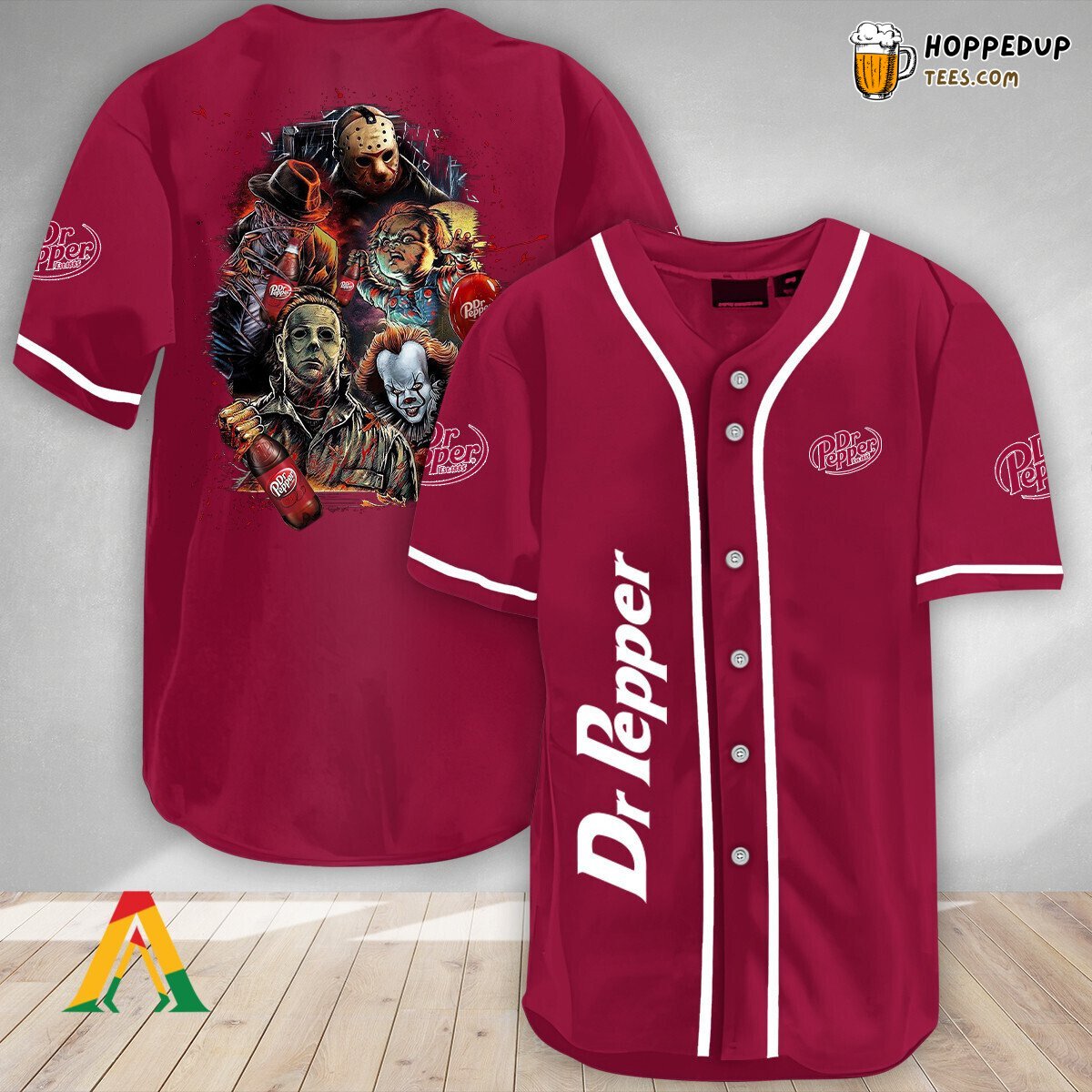 Dr Pepper Halloween Horror Characters Unique Baseball Jersey Design