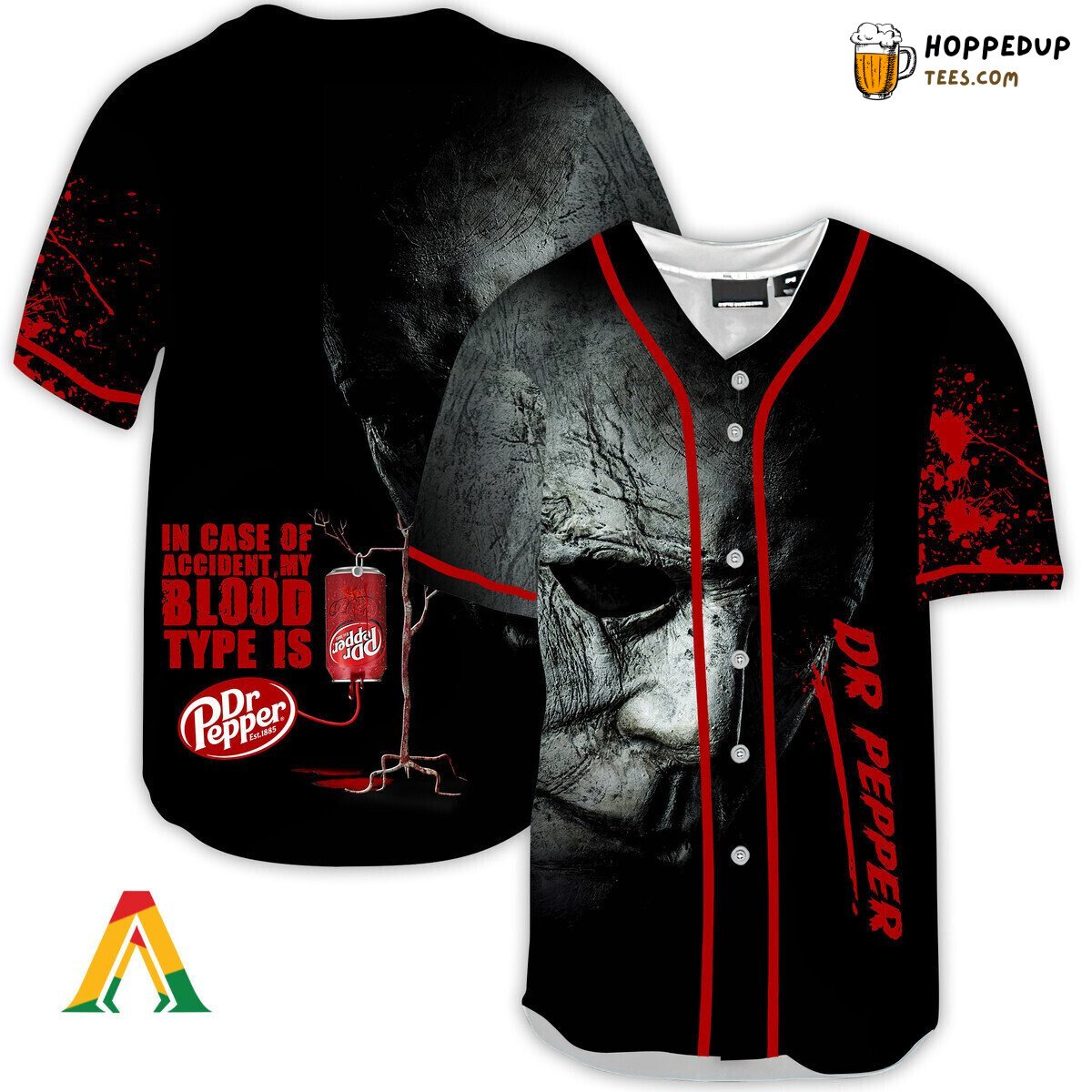 Dr Pepper Michael Myers Unique Themed Halloween Horror Baseball Jersey