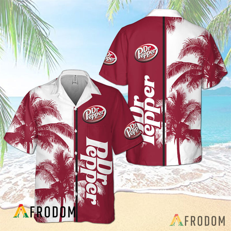 Dr Pepper Tropical Coconut Trees Hawaiian Shirt HU Dr Pepper Tropical Coconut Trees Hawaiian Shirt HU