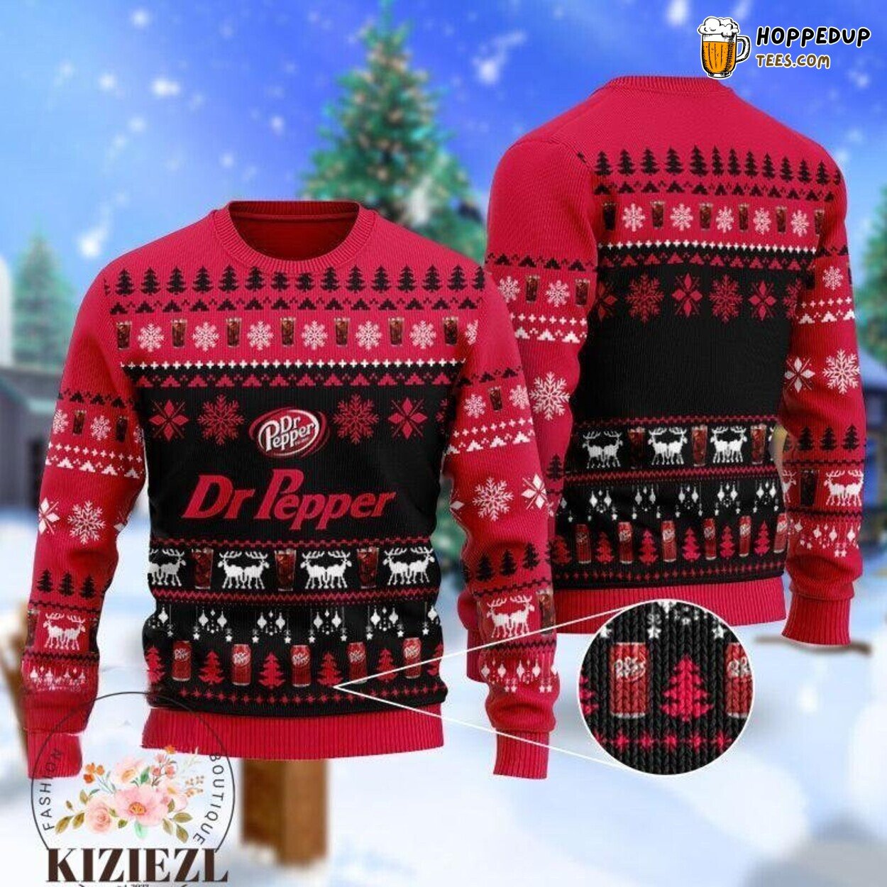 Dr Pepper Ugly Christmas Sweater Soda Themed Men Women Design