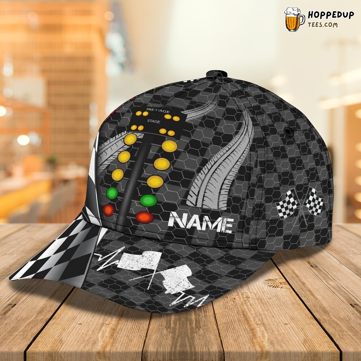 Drag Racing Design Classic 3D Cap Personalized Name Unique Authentic Edition Drag Racing Design Classic 3D Cap Personalized Name Unique Authentic Edition