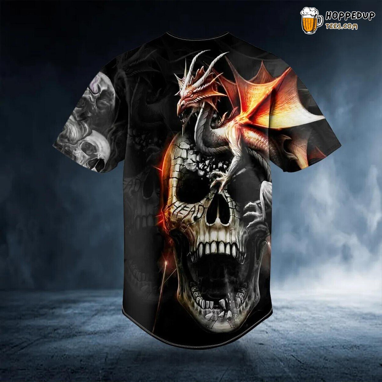Dragon Spiral Intricacy Skull Baseball Jersey Viking 3D Print Unique Tee