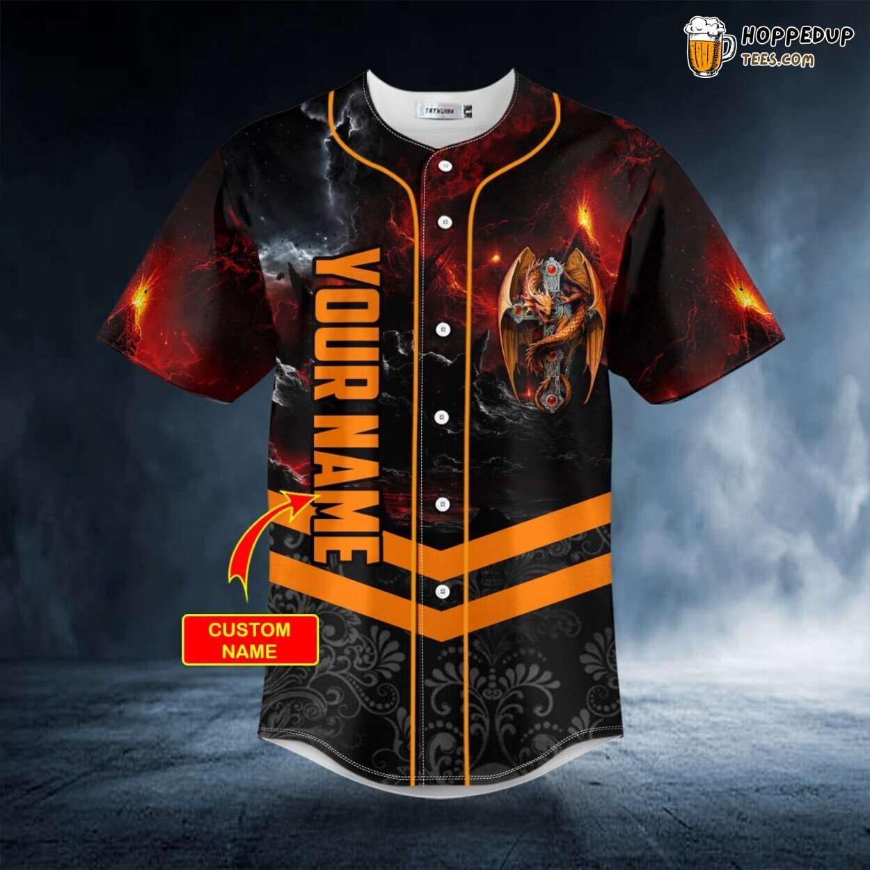 Dragon Wings Crossed Skull Baseball Jersey Viking 3D Print Unique Design
