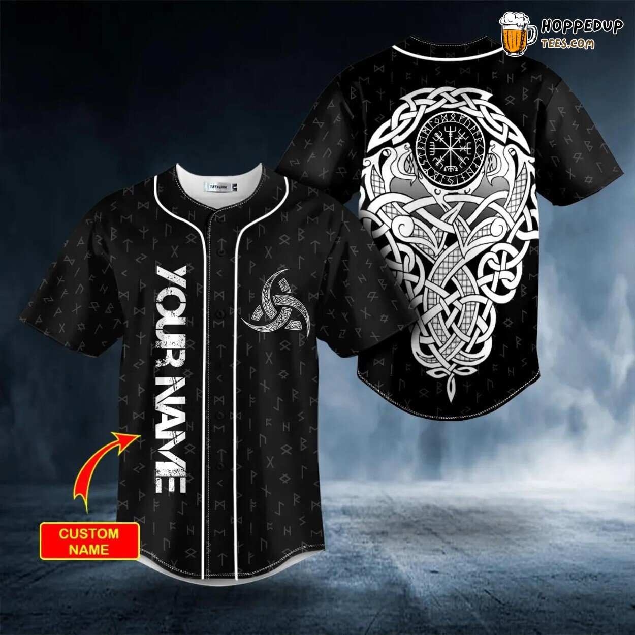 Dragons Viking Symbol Tattoo Baseball Jersey Authentic Unique Design