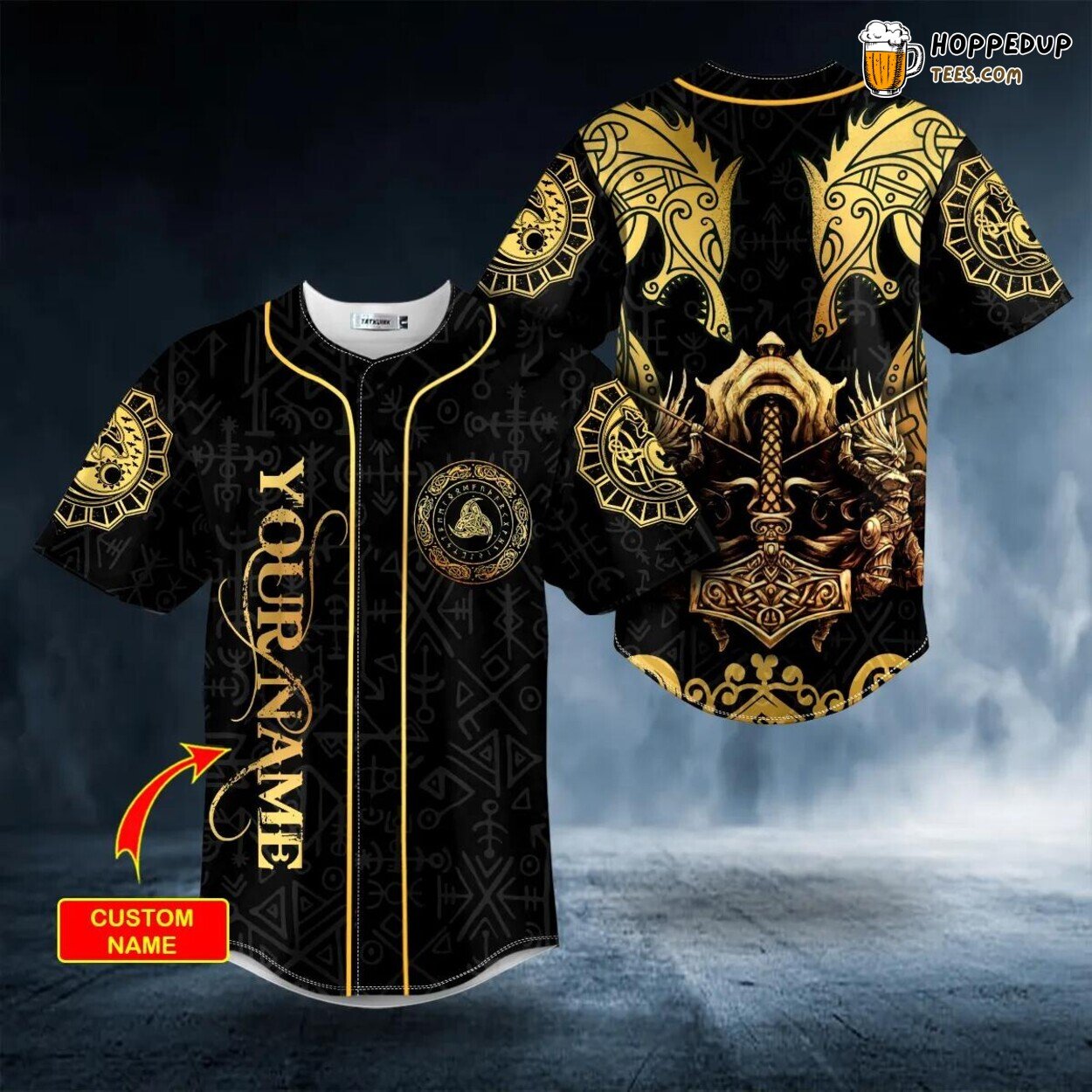 Dragons Warriors Axe Viking Tattoo Baseball Jersey Unique Authentic Design