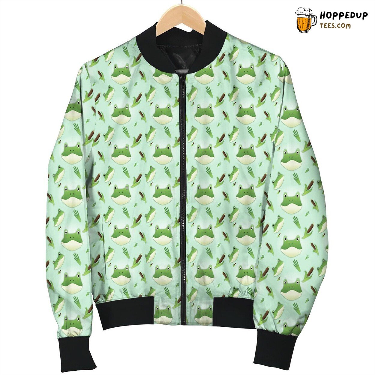 Drawing Frog Face And Foot Bomber Jacket