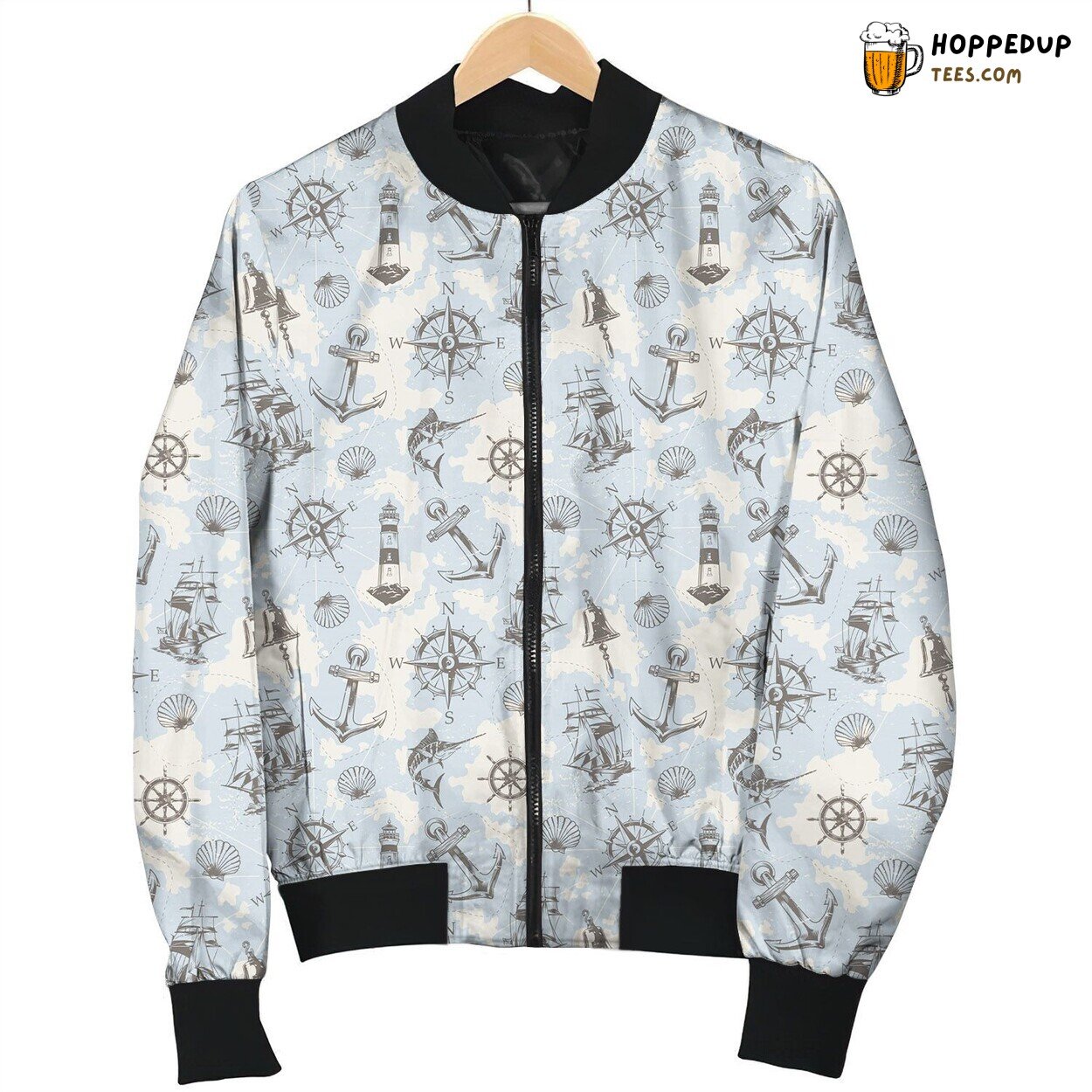 Drawing Nautical Items Sketch Bomber Jacket