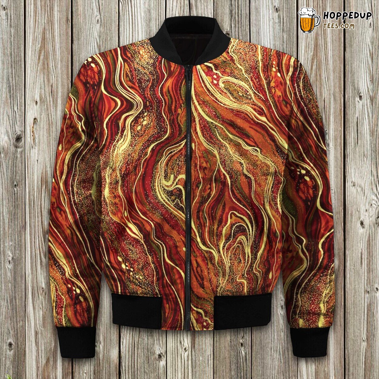 Dream Hippie Themed Bomber Jacket Winter Warmth Meets Style
