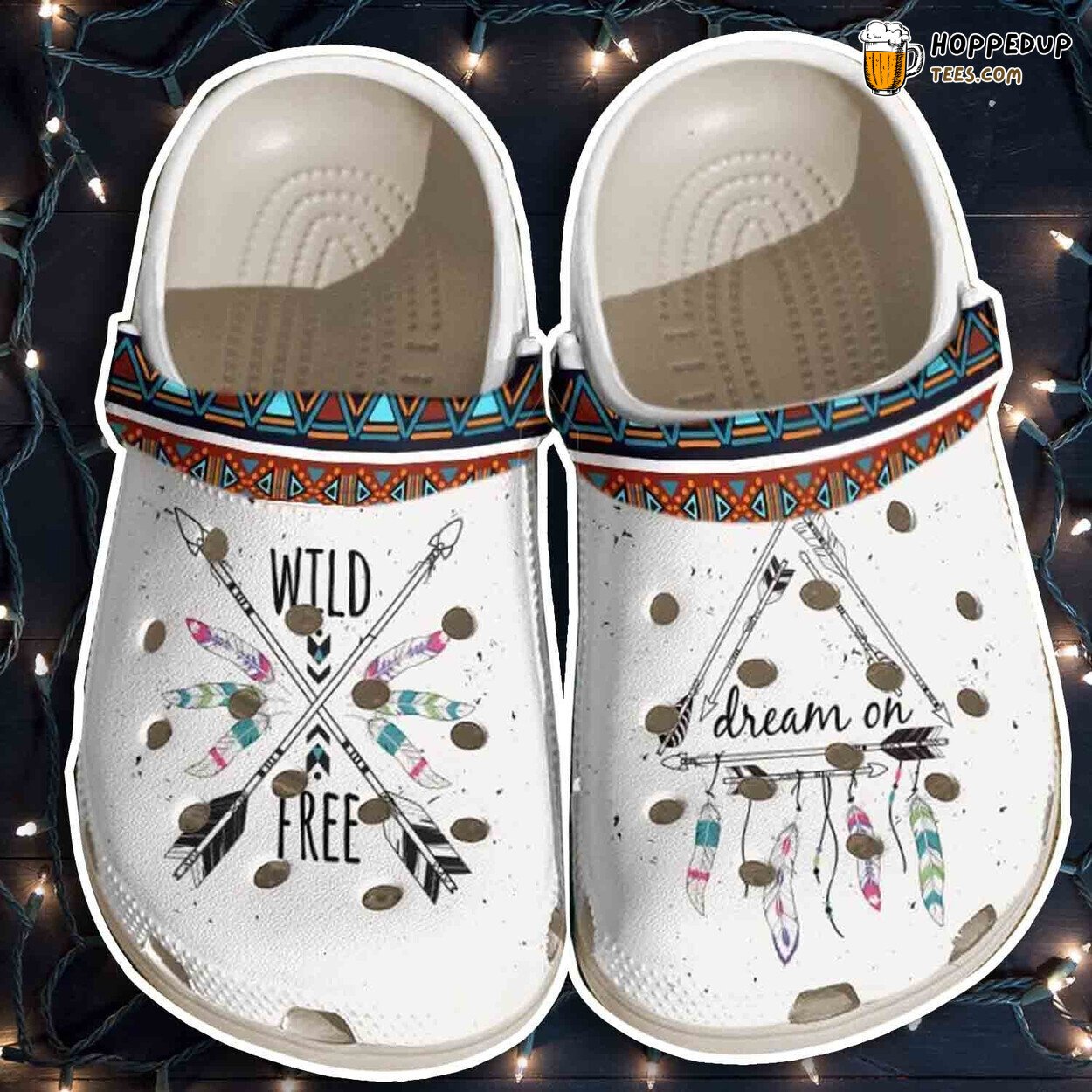 Dream On Wild Free Hippie Theme Crocbland Clog Shoes Unique Bohemian