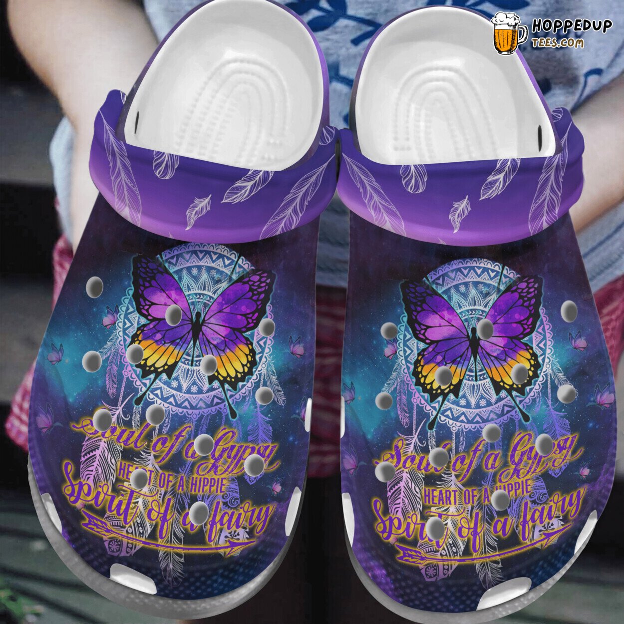 Dreamcatcher Butterfly Heart Hippie Coloring Comfortable Clogs Gifts