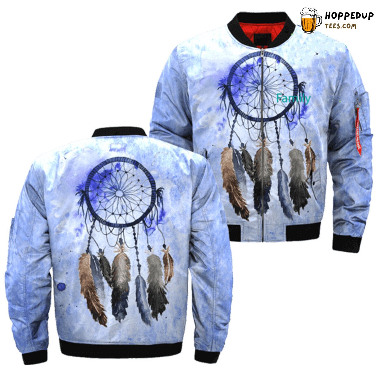 Dreamcatcher Watercolor Native Expression Bomber Jacket Art