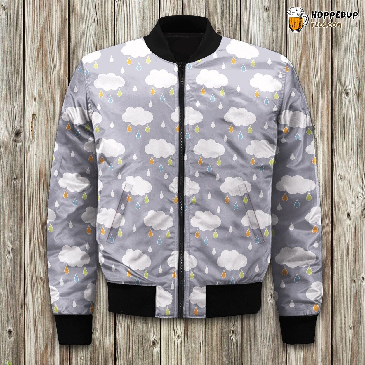 Dreamy Cloud Theme Winter Bomber Jacket Luxuriously Padded Comfort Ensured