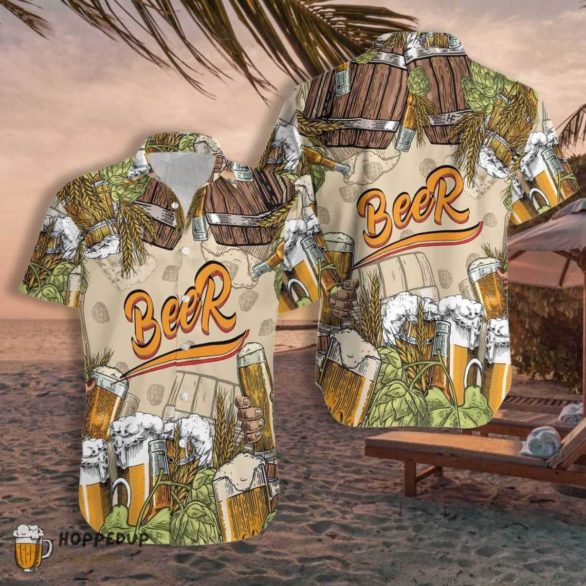 Drinking Beer Aloha Shirt